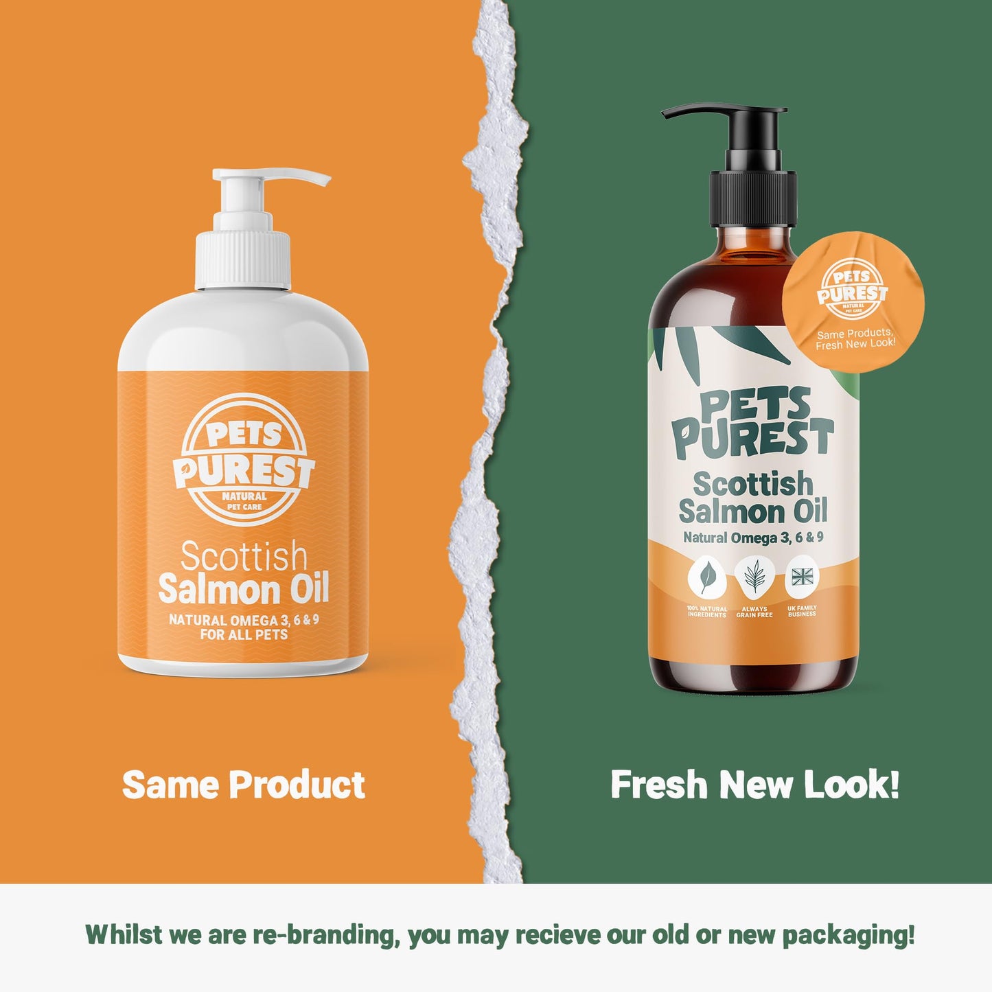 Pets Purest Scottish Salmon Oil For Dogs, Cats, Horse, Ferret & Pet - Pure Omega 3, 6 & 9 Fish Oil Food Treats Supplement for Natural Coat, Immune Support, Itchy Skin, Joint & Brain Health