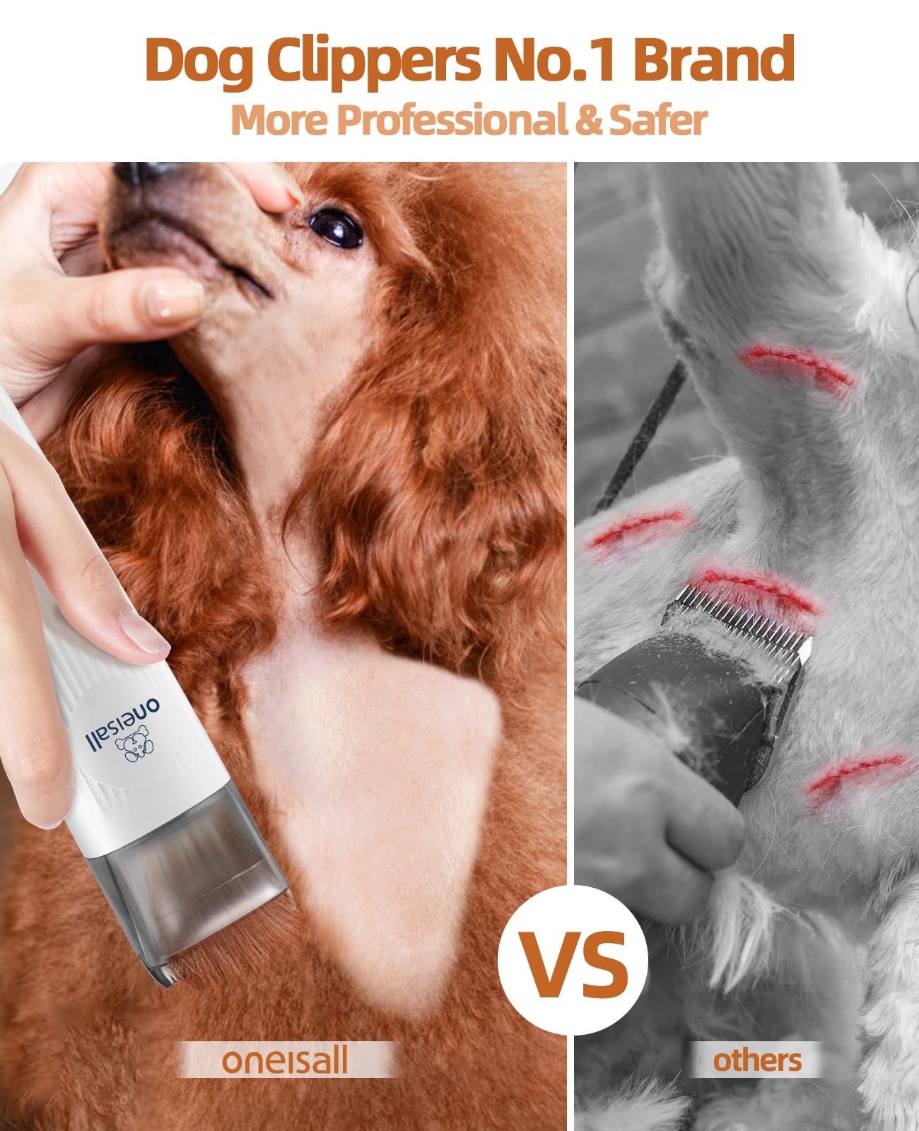 oneisall Dog Grooming Vacuum Kit,Dog Clippers, Suction 99% Pet Hair,Professional Dog Vacuum Groomer with 7 Pet Grooming Tools for Shedding Thick & Thin Dogs Cats Pet Hair