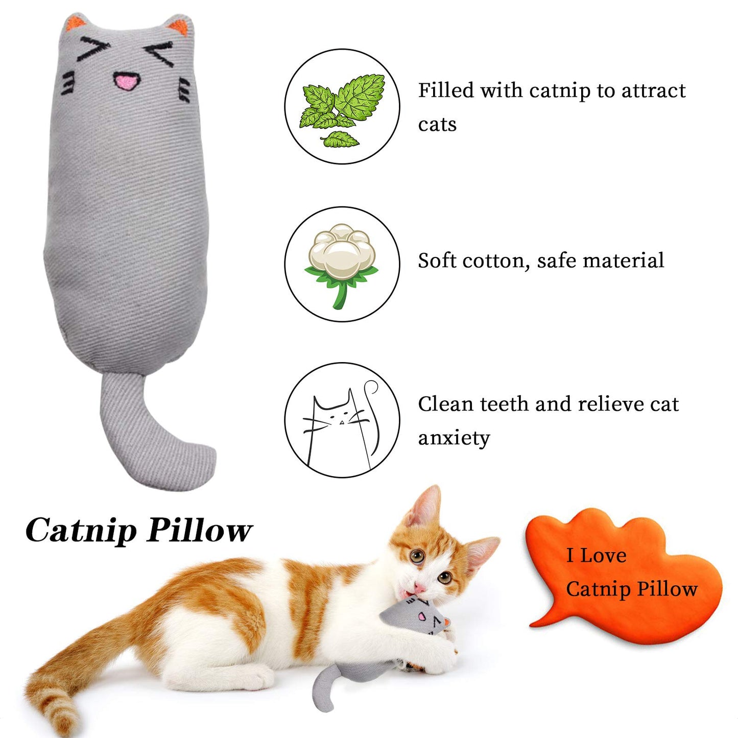 MOSNOW Cat Chase Toys,1 Pack 2 in 1 LED Pointer Cat Toys&1 Pack Cat Catnip Toys, Funny Cat Toys, Pet Interactive Toys for Pet Indoor Exercise Training Tool