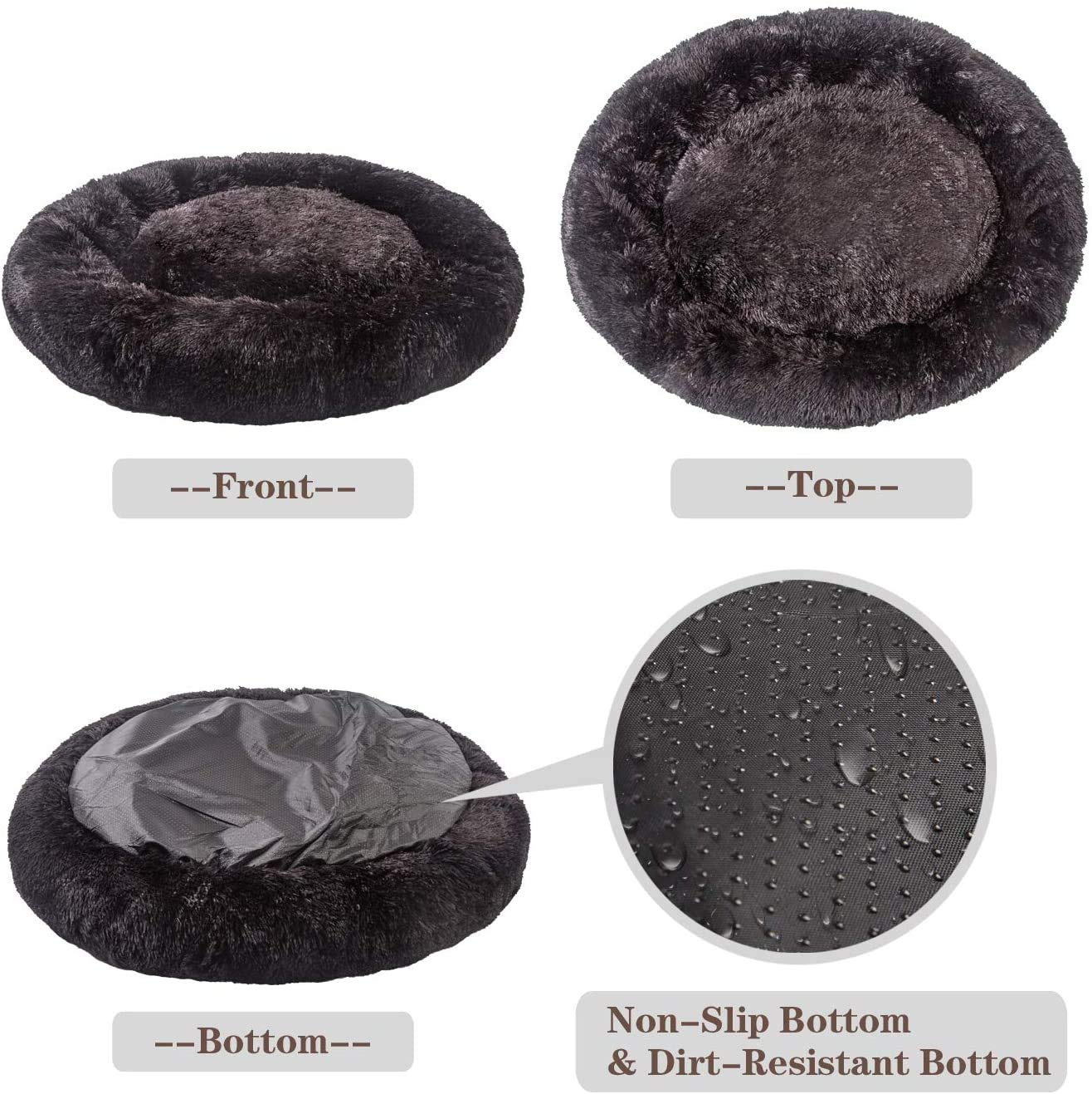 Mirkoo Round Bed for Small Medium Large Dogs, Ultra Soft Pet Bed Machine Washable