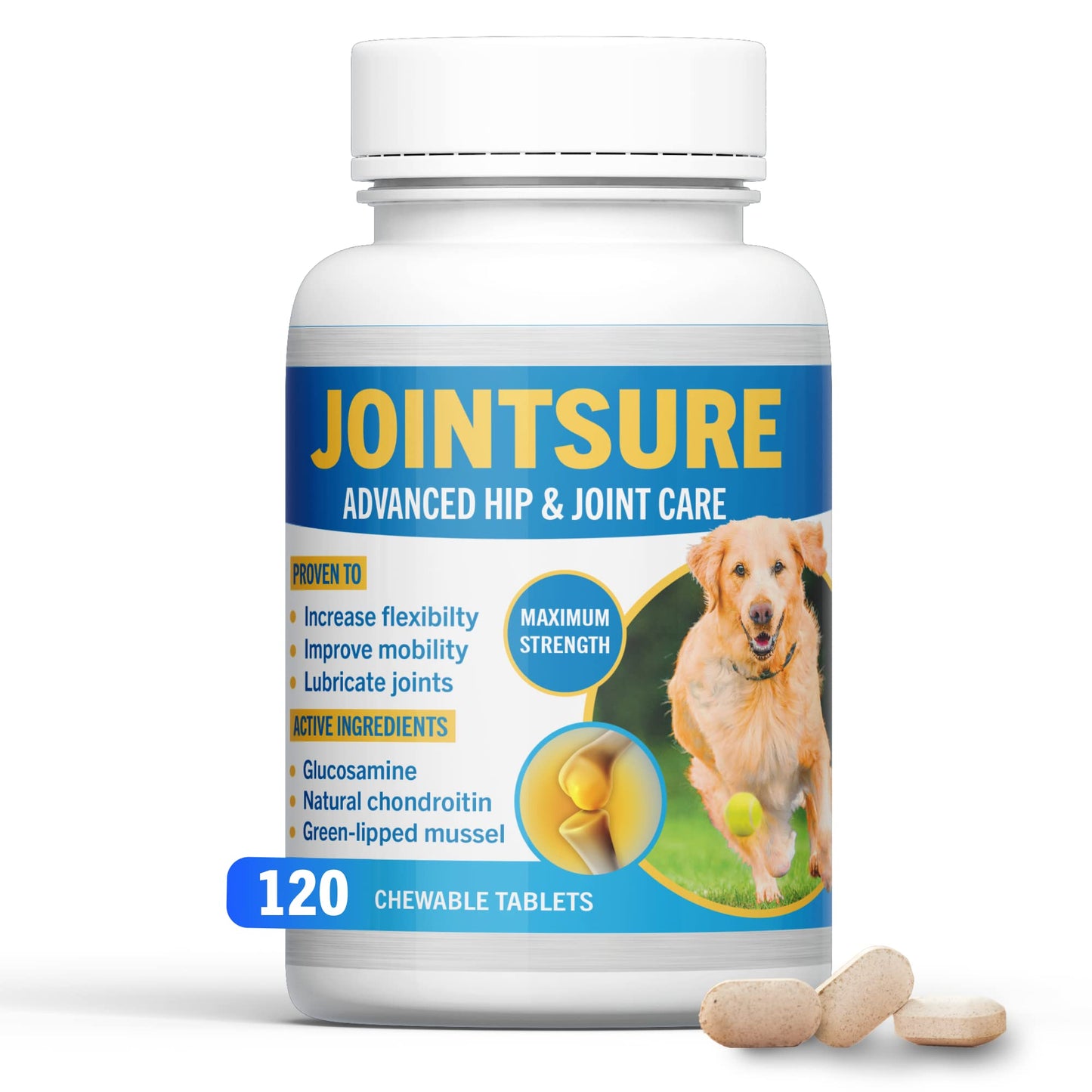 JOINTSURE Joint Support Supplements for Dogs ā 300 Tabs, Aids Stiff Joints, Supports Joint Structure & Maintains Mobility in Adult/Senior Dogs | Advanced Formula Helps Arthritis Relief