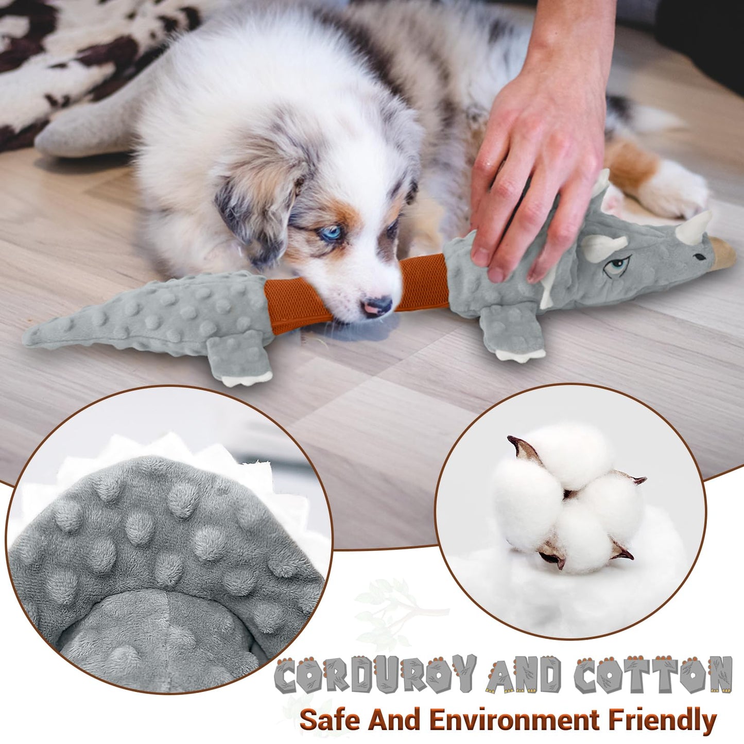 ROSAUI Dog Toys, 2PCS Plush Squeaky Cockatoo Dog Toy - Interactive and Dental Cleaning Pet Chew Toy for All Breed Sizes Dog