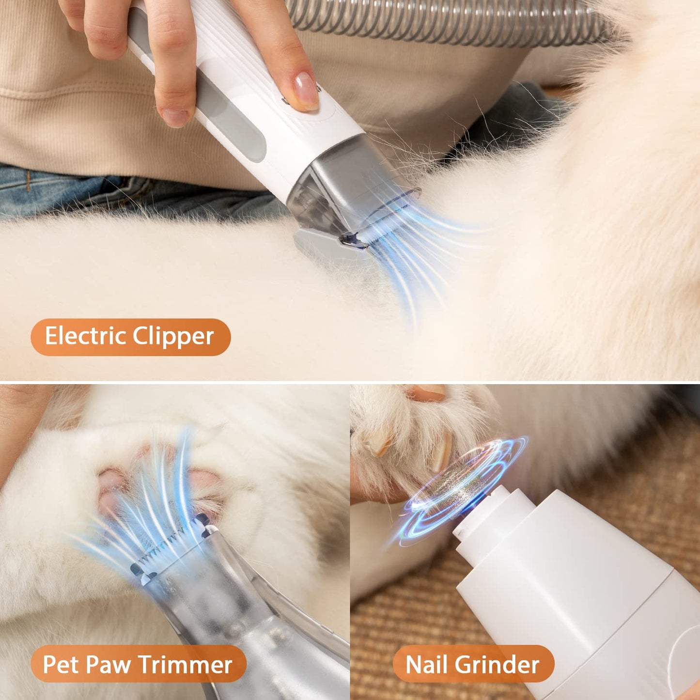 Afloia Dog Grooming Kit with Vacuum, Dog Clippers, Suction 99% Pet Hair, Professional Pet Grooming Kit with 7 Proven Tools for Shedding Grooming, Cat Dog Grooming Vacuum Kit