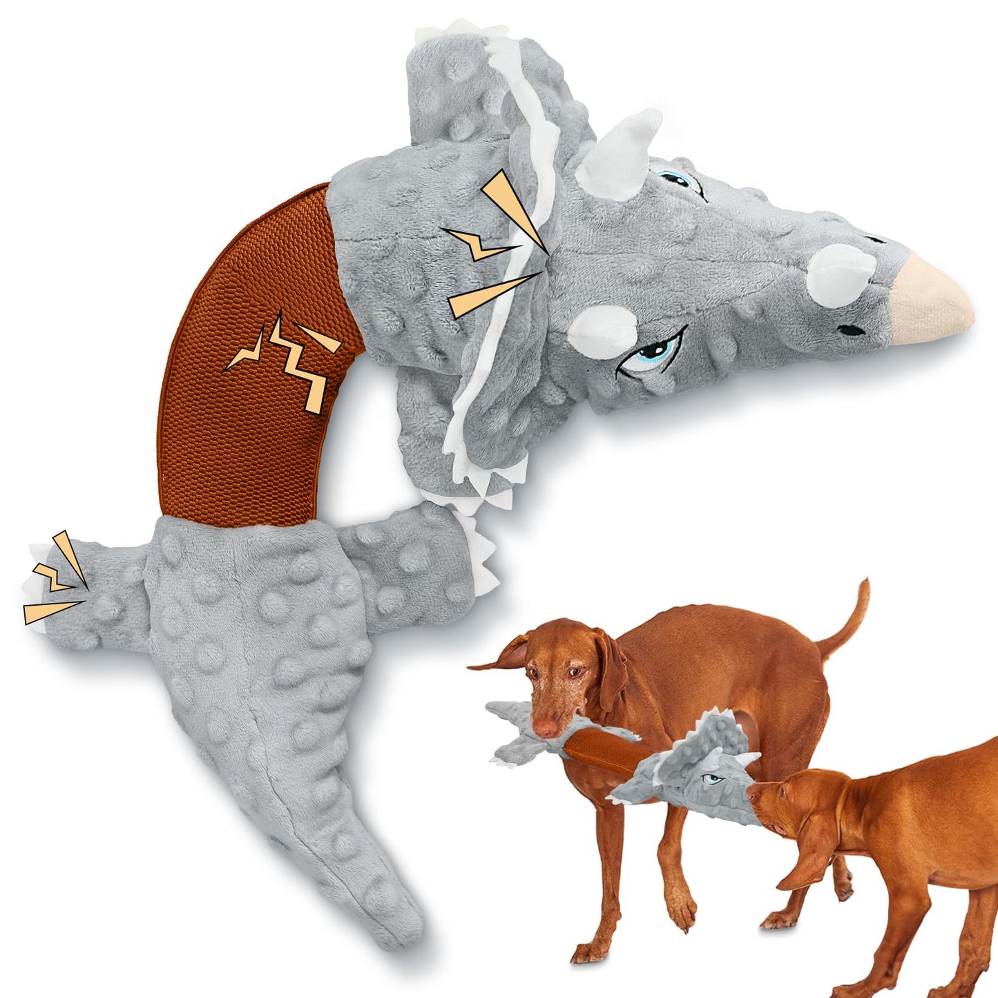 ROSAUI Dog Toys, 2PCS Plush Squeaky Cockatoo Dog Toy - Interactive and Dental Cleaning Pet Chew Toy for All Breed Sizes Dog