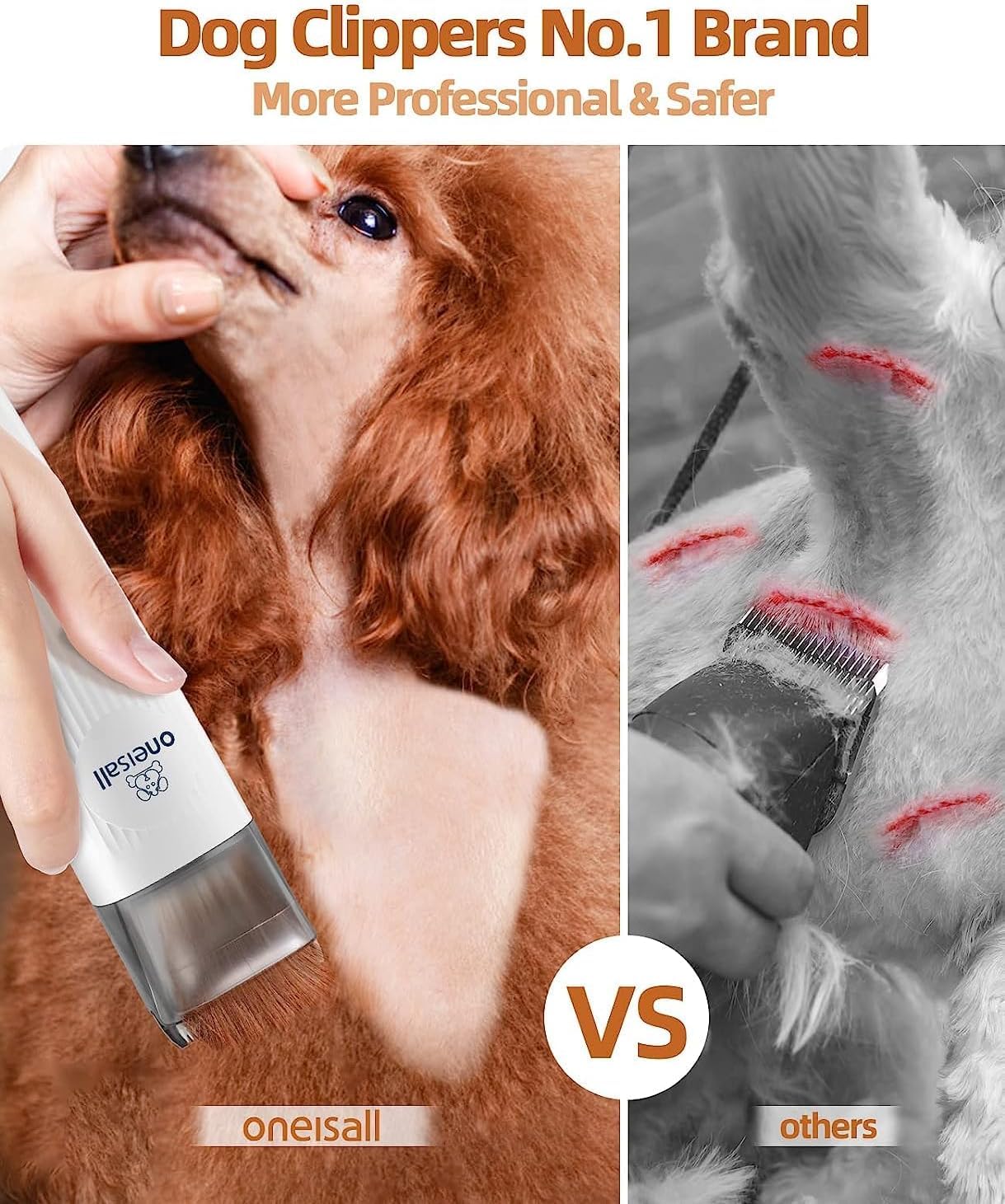 oneisall Dog Grooming Vacuum Kit,Dog Clippers, Suction 99% Pet Hair,Professional Dog Vacuum Groomer with 7 Pet Grooming Tools for Shedding Thick & Thin Dogs Cats Pet Hair