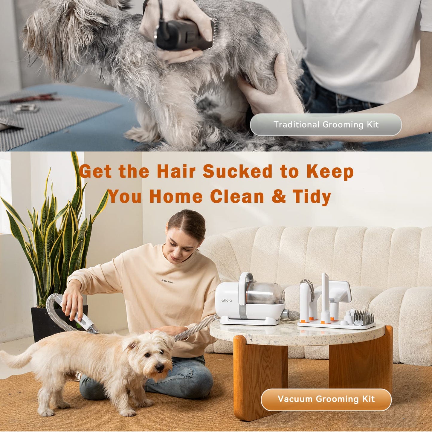 Afloia Dog Grooming Kit with Vacuum, Dog Clippers, Suction 99% Pet Hair, Professional Pet Grooming Kit with 7 Proven Tools for Shedding Grooming, Cat Dog Grooming Vacuum Kit