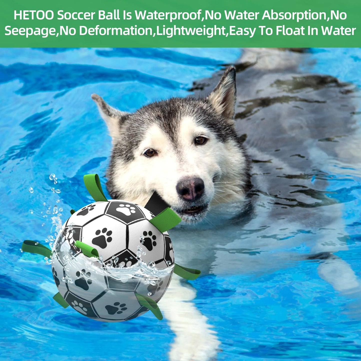 HETOO Dog Toys, Interactive Dog Football Toys with Grab Tabs, Durable Dog Balls for Small Medium Breed Dog Water Toy Indoor & Outdoor, Gift for Dogs