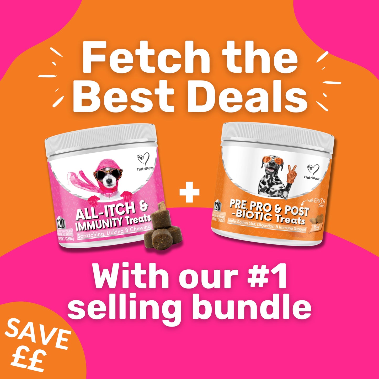 NutriPaw All-Itch Immunity Treats For Dogs - Soothe Itchy Paws, Eyes, Ears, Skin - Stop Itching, Licking, Scratching - Perfect for Small, Medium & Large Dogs - Supports Seasonal Itching