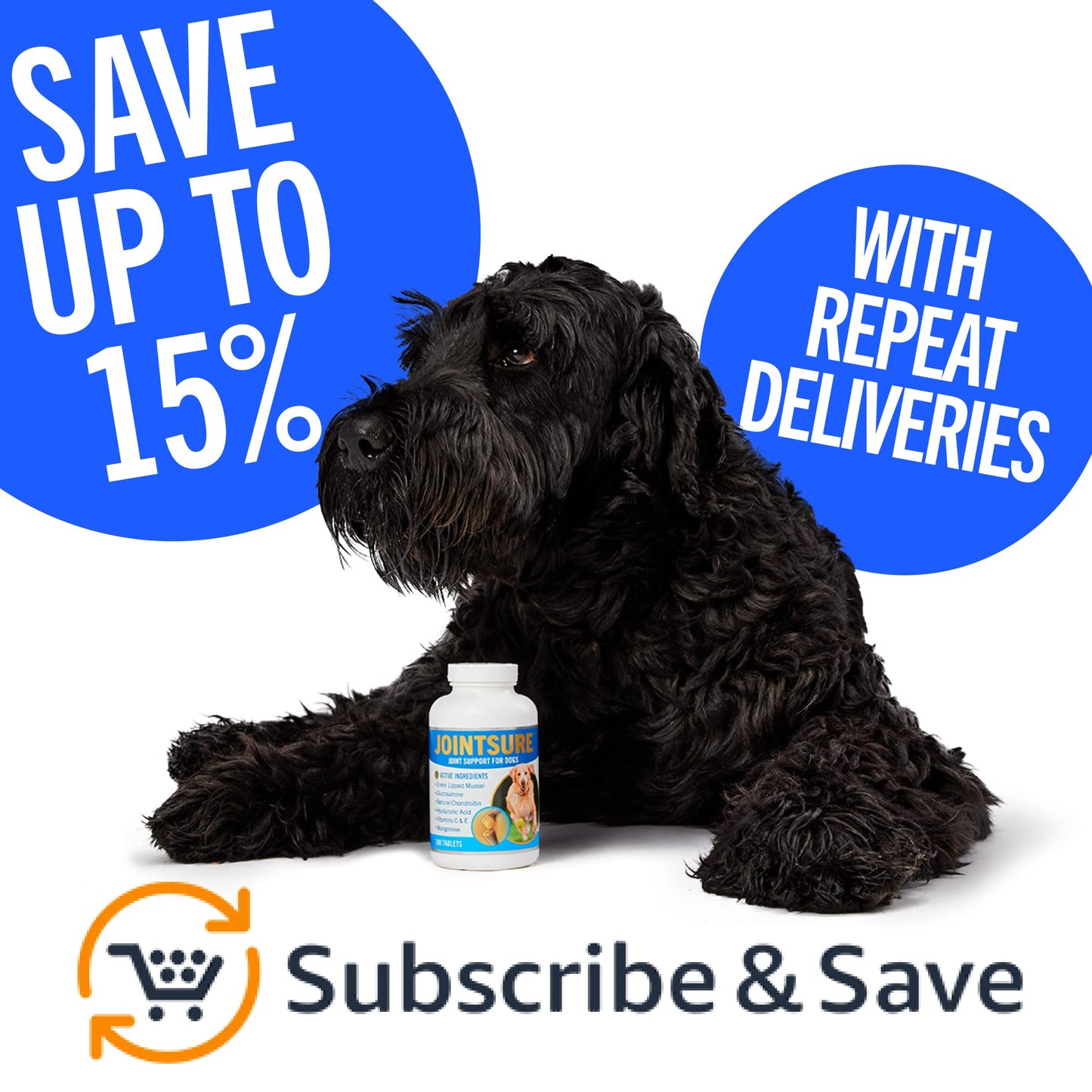 JOINTSURE Joint Support Supplements for Dogs ā 300 Tabs, Aids Stiff Joints, Supports Joint Structure & Maintains Mobility in Adult/Senior Dogs | Advanced Formula Helps Arthritis Relief
