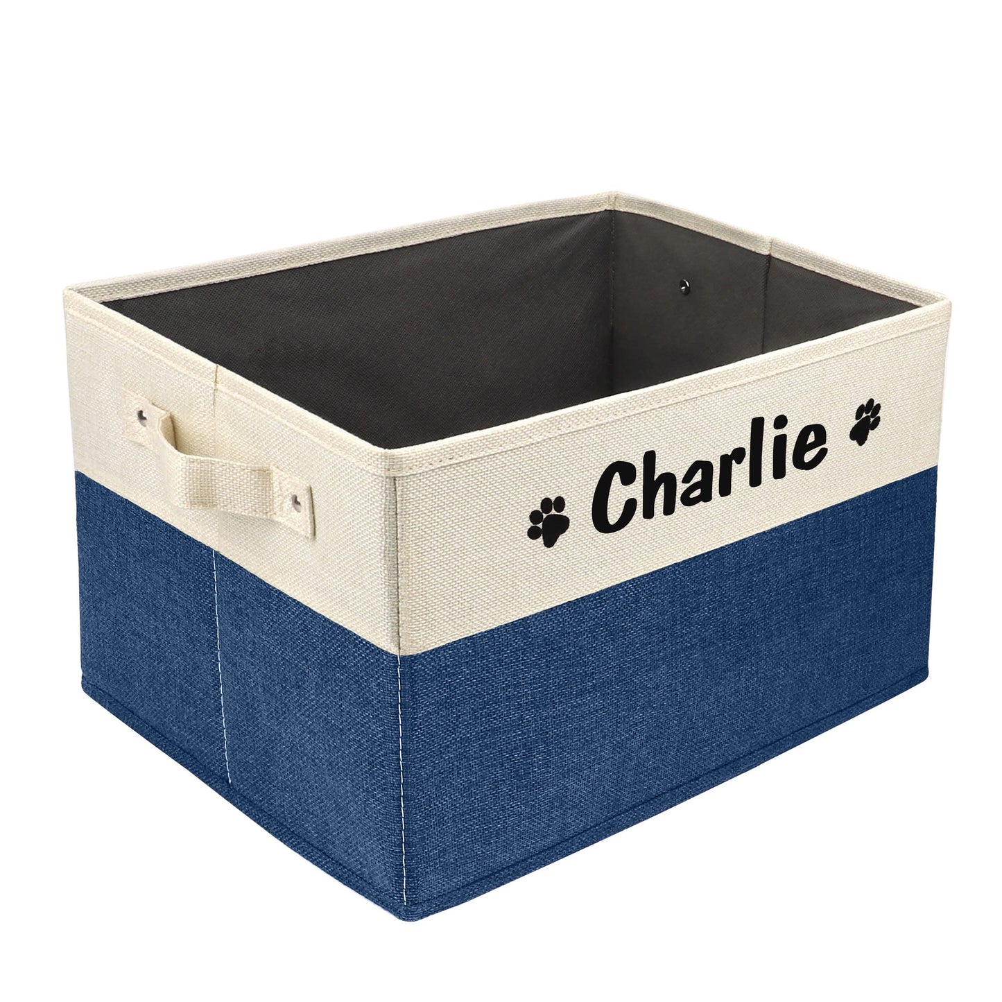 PET ARTIST Personalized Dog Toy Bin for Dog Toys Accessories - Foldable Dog Toy Basket Storage Box for Pet Toys,Dog Coat