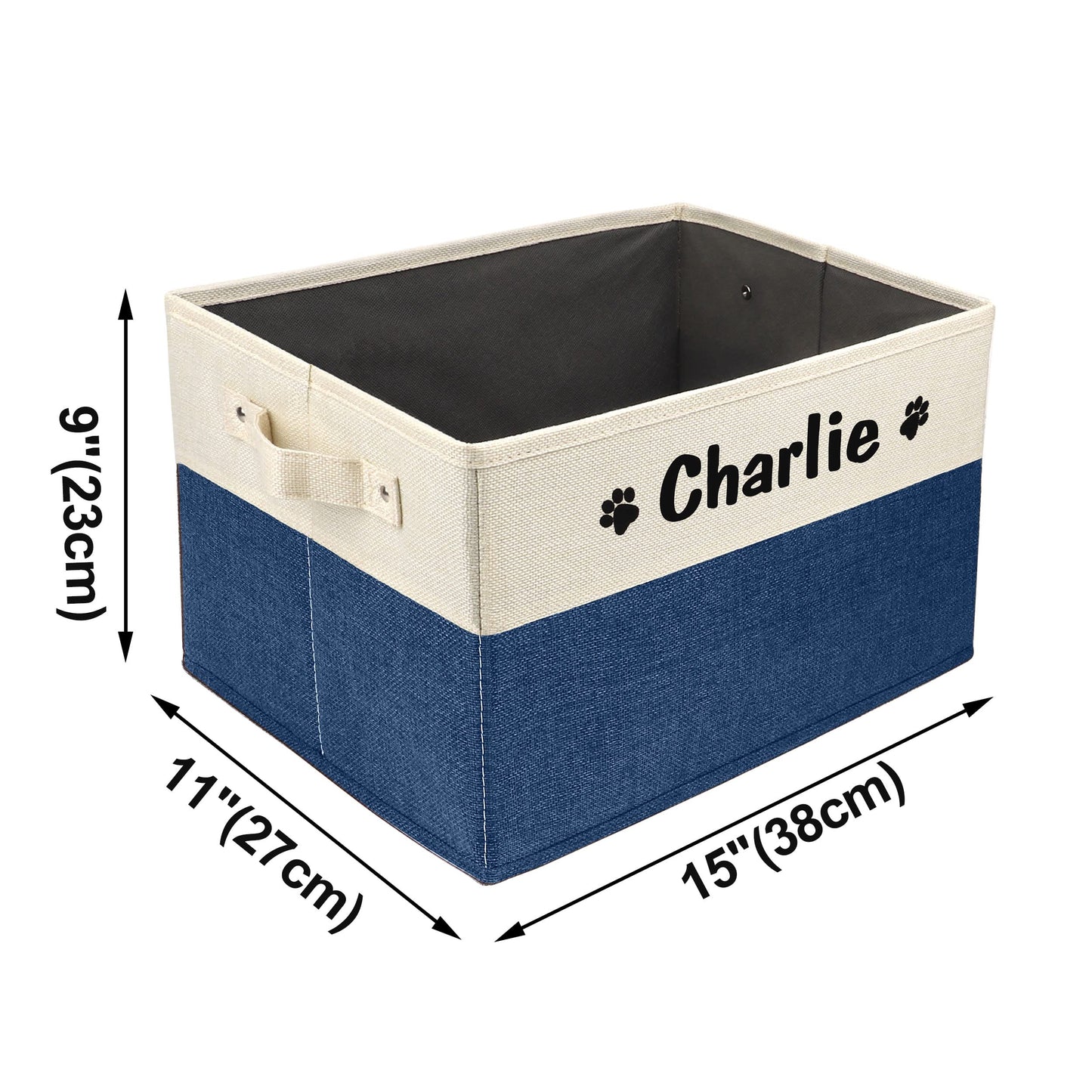 PET ARTIST Personalized Dog Toy Bin for Dog Toys Accessories - Foldable Dog Toy Basket Storage Box for Pet Toys,Dog Coat