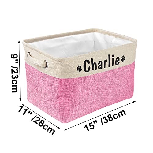 PET ARTIST Personalized Dog Toy Bin for Dog Toys Accessories - Foldable Dog Toy Basket Storage Box for Pet Toys,Dog Coat