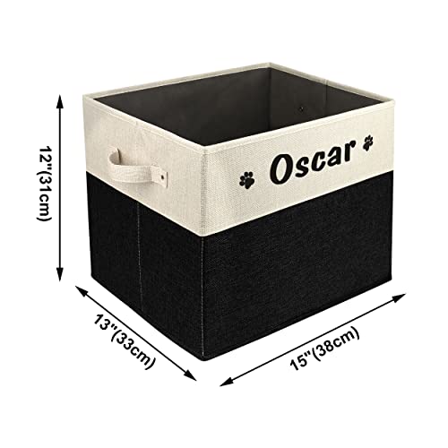 PET ARTIST Personalized Dog Toy Bin for Dog Toys Accessories - Foldable Dog Toy Basket Storage Box for Pet Toys,Dog Coat