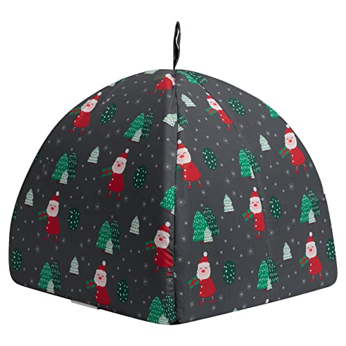 Hollypet Cat Bed Kitten Bed Self-Warming 2-in-1 Foldable Comfortable Igloo Triangle Pet Tent House