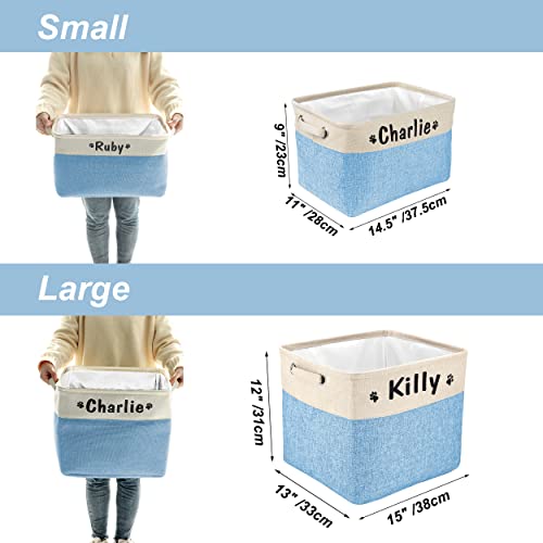 PET ARTIST Personalized Dog Toy Bin for Dog Toys Accessories - Foldable Dog Toy Basket Storage Box for Pet Toys,Dog Coat