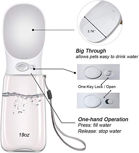 COTOP Portable Dog Water Bottle, 350/550ml Dog Walking Travel Bottle Puppy Water Leak Proof Drinking Dispenser Food Grade Dog Hot Water Drink Bottle , Pet Outdoor Drinking Cup Dog Gift