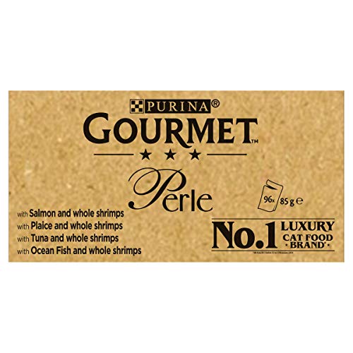 Gourmet Wet Cat Food Pouches in Gravy - Perle Chef's Collection 40 x 85g - Mix of Fish, Lamb, Duck, Turkey, Pet Food - Wet - Bulk Food, Cat Wet Food suitable for Adult and Senior Cats