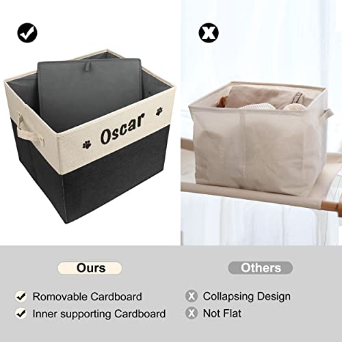PET ARTIST Personalized Dog Toy Bin for Dog Toys Accessories - Foldable Dog Toy Basket Storage Box for Pet Toys,Dog Coat