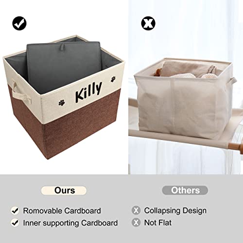 PET ARTIST Personalized Dog Toy Bin for Dog Toys Accessories - Foldable Dog Toy Basket Storage Box for Pet Toys,Dog Coat