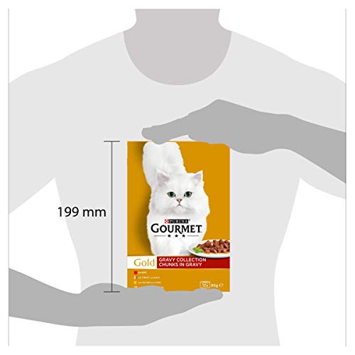 Gourmet Wet Cat Food Pouches in Gravy - Perle Chef's Collection 40 x 85g - Mix of Fish, Lamb, Duck, Turkey, Pet Food - Wet - Bulk Food, Cat Wet Food suitable for Adult and Senior Cats
