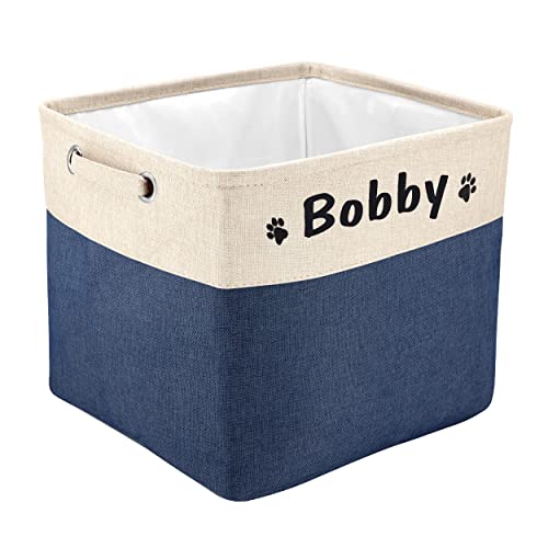 PET ARTIST Personalized Dog Toy Bin for Dog Toys Accessories - Foldable Dog Toy Basket Storage Box for Pet Toys,Dog Coat