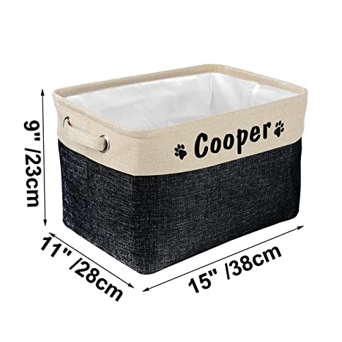 PET ARTIST Personalized Dog Toy Bin for Dog Toys Accessories - Foldable Dog Toy Basket Storage Box for Pet Toys,Dog Coat