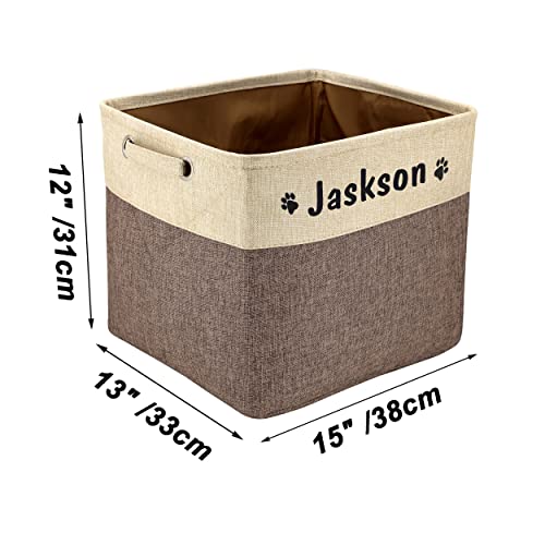 PET ARTIST Personalized Dog Toy Bin for Dog Toys Accessories - Foldable Dog Toy Basket Storage Box for Pet Toys,Dog Coat