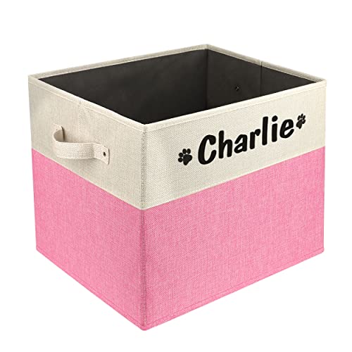 PET ARTIST Personalized Dog Toy Bin for Dog Toys Accessories - Foldable Dog Toy Basket Storage Box for Pet Toys,Dog Coat