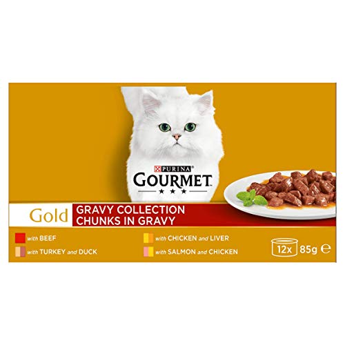 Gourmet Wet Cat Food Pouches in Gravy - Perle Chef's Collection 40 x 85g - Mix of Fish, Lamb, Duck, Turkey, Pet Food - Wet - Bulk Food, Cat Wet Food suitable for Adult and Senior Cats
