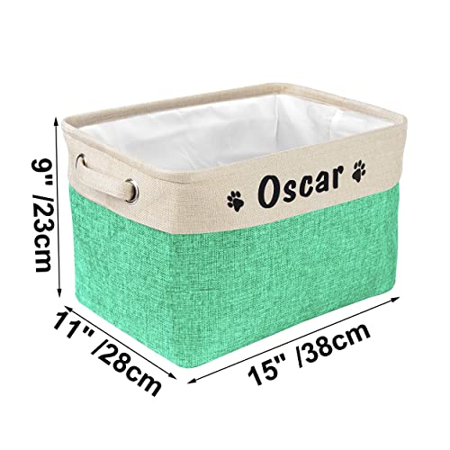 PET ARTIST Personalized Dog Toy Bin for Dog Toys Accessories - Foldable Dog Toy Basket Storage Box for Pet Toys,Dog Coat