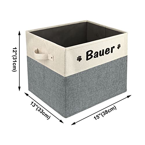 PET ARTIST Personalized Dog Toy Bin for Dog Toys Accessories - Foldable Dog Toy Basket Storage Box for Pet Toys,Dog Coat