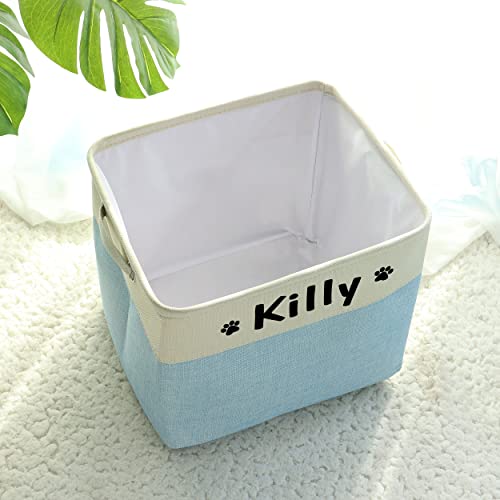 PET ARTIST Personalized Dog Toy Bin for Dog Toys Accessories - Foldable Dog Toy Basket Storage Box for Pet Toys,Dog Coat
