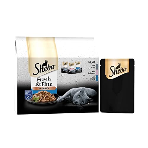 Sheba Fine Flakes Poultry Collection in Jelly 40 Pouches, Adult Wet Cat Food