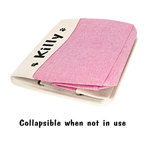 PET ARTIST Personalized Dog Toy Bin for Dog Toys Accessories - Foldable Dog Toy Basket Storage Box for Pet Toys,Dog Coat