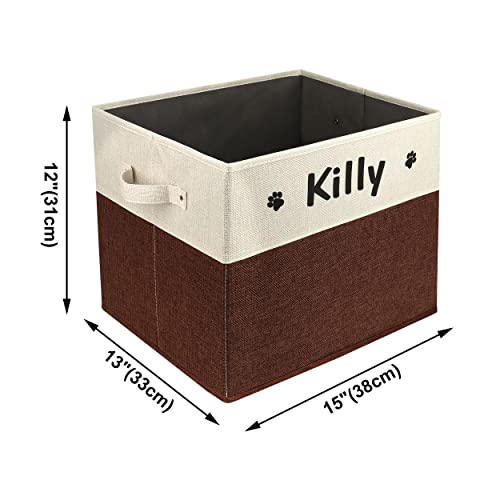 PET ARTIST Personalized Dog Toy Bin for Dog Toys Accessories - Foldable Dog Toy Basket Storage Box for Pet Toys,Dog Coat