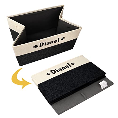 PET ARTIST Personalized Dog Toy Bin for Dog Toys Accessories - Foldable Dog Toy Basket Storage Box for Pet Toys,Dog Coat