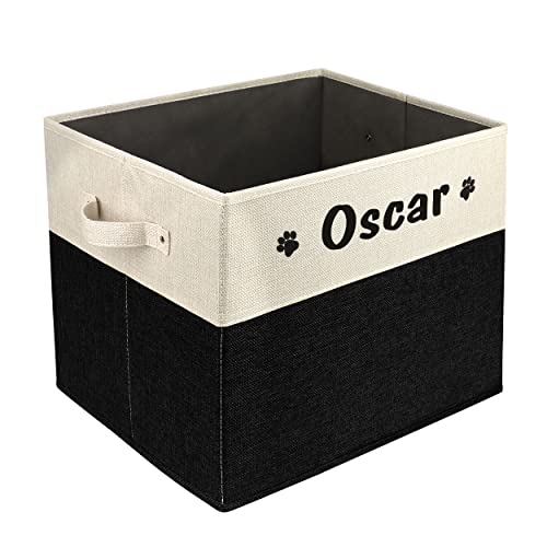 PET ARTIST Personalized Dog Toy Bin for Dog Toys Accessories - Foldable Dog Toy Basket Storage Box for Pet Toys,Dog Coat
