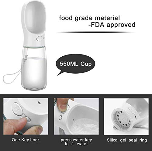 COTOP Portable Dog Water Bottle, 350/550ml Dog Walking Travel Bottle Puppy Water Leak Proof Drinking Dispenser Food Grade Dog Hot Water Drink Bottle , Pet Outdoor Drinking Cup Dog Gift