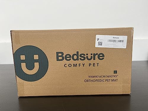 Bedsure Large Dog Bed Washable - Orthopedic Dog Bed and Mattress Mat for Dog Crate with Removable Plush Sherpa Cover, Gifts for Dog