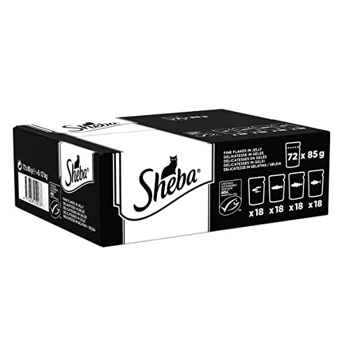 Sheba Fine Flakes Poultry Collection in Jelly 40 Pouches, Adult Wet Cat Food