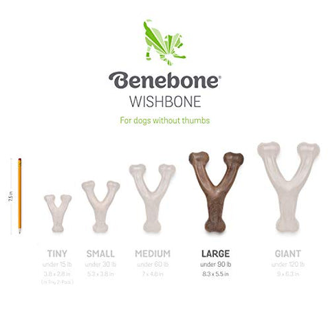Benebone Indestructible Wishbone Dog Chew Toy for Aggressive Chewers, Long Lasting Tough Boredom Breaker for Dogs, Real Bacon Flavour, For Medium Dogs