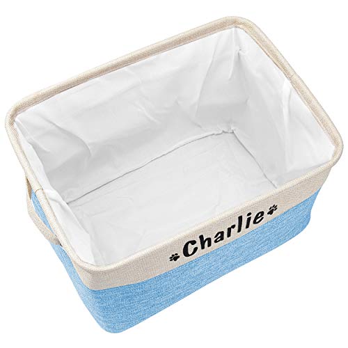 PET ARTIST Personalized Dog Toy Bin for Dog Toys Accessories - Foldable Dog Toy Basket Storage Box for Pet Toys,Dog Coat