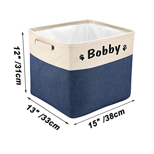 PET ARTIST Personalized Dog Toy Bin for Dog Toys Accessories - Foldable Dog Toy Basket Storage Box for Pet Toys,Dog Coat