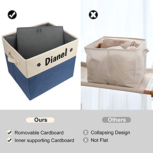 PET ARTIST Personalized Dog Toy Bin for Dog Toys Accessories - Foldable Dog Toy Basket Storage Box for Pet Toys,Dog Coat