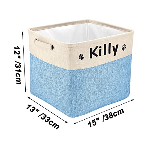 PET ARTIST Personalized Dog Toy Bin for Dog Toys Accessories - Foldable Dog Toy Basket Storage Box for Pet Toys,Dog Coat