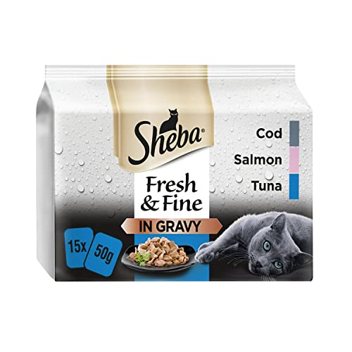 Sheba Fine Flakes Poultry Collection in Jelly 40 Pouches, Adult Wet Cat Food