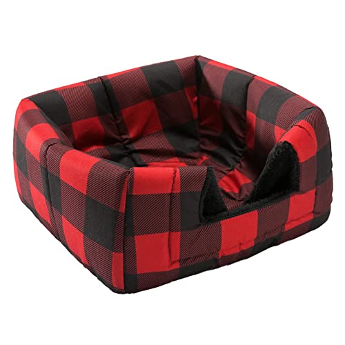 Hollypet Cat Bed Kitten Bed Self-Warming 2-in-1 Foldable Comfortable Igloo Triangle Pet Tent House