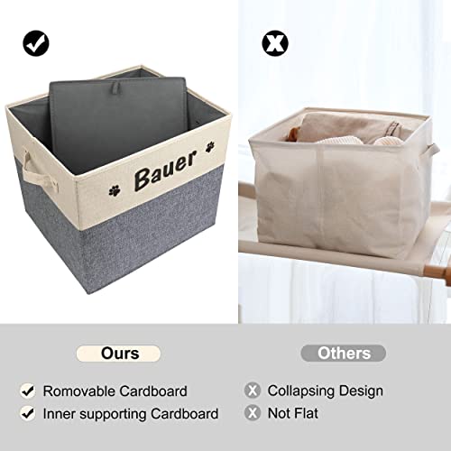 PET ARTIST Personalized Dog Toy Bin for Dog Toys Accessories - Foldable Dog Toy Basket Storage Box for Pet Toys,Dog Coat