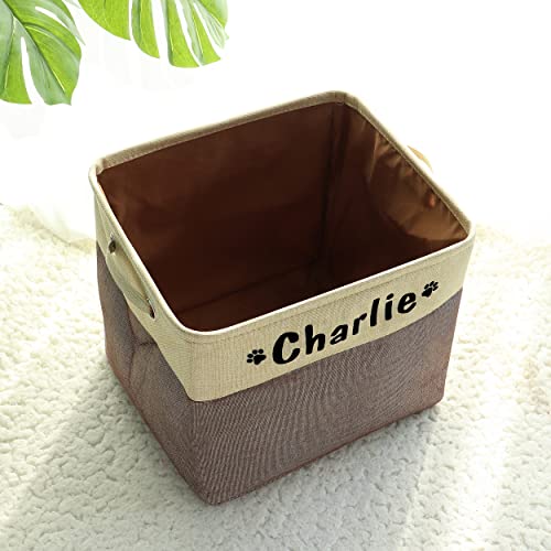 PET ARTIST Personalized Dog Toy Bin for Dog Toys Accessories - Foldable Dog Toy Basket Storage Box for Pet Toys,Dog Coat