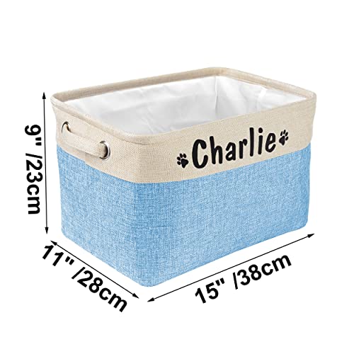 PET ARTIST Personalized Dog Toy Bin for Dog Toys Accessories - Foldable Dog Toy Basket Storage Box for Pet Toys,Dog Coat